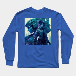 Mecha Angel - Vintage Poster | Mecha Long Sleeve T-Shirt